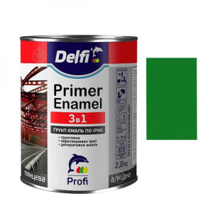 Грунт-емаль по іржі 3 в 1 Delfi  зелена, 0,9 кг