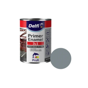 Грунт-емаль по іржі 3 в 1 Delfi , сіра 0,9 кг