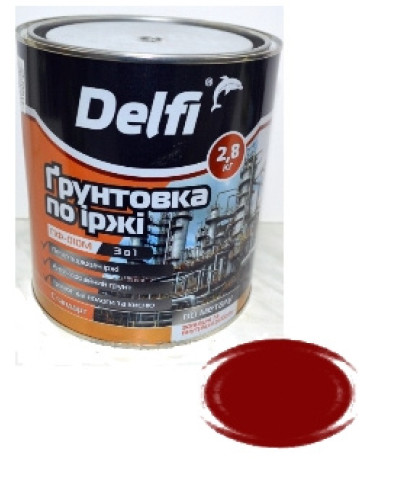 Грунтовка по іржі ПФ-010М Delfi червоно-коричнева 2,8 кг