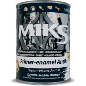 Грунт-емаль Miks color 3 в 1, антикорозійний, чорний, 0,75 л