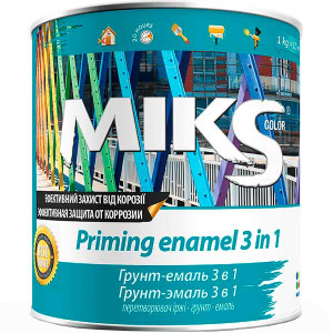 Грунт-емаль Miks color 3 в 1, графітно-сірий, 0,8 кг