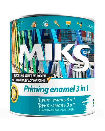Грунт-емаль Miks color 3 в 1, жовтий, 2,5 кг
