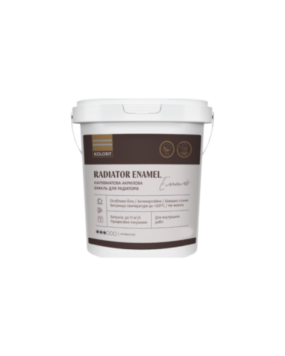 Емаль акрилова Kolorit для радіаторів Radiator Enamel, база А, напівмат
