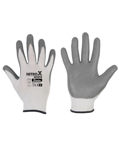 Перчатки защитные Bradas NITROX WHITE нитрил