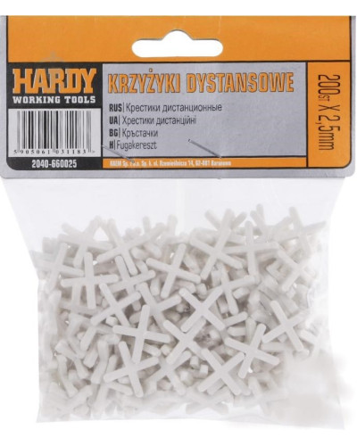 Крестики для кафеля Hardy 2,5 мм, 200 шт