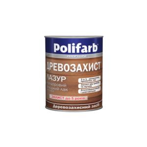 Лак алкідний Лазур Polifarb Деревозахист глянець 2.2 кг