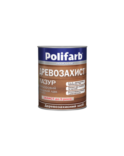 Лак алкідний Лазур Polifarb Деревозахист глянець 2.2 кг