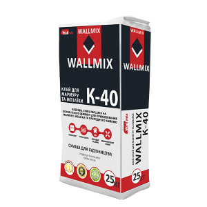 Клейова суміш К-40 (біла) Wallmix (25 кг)