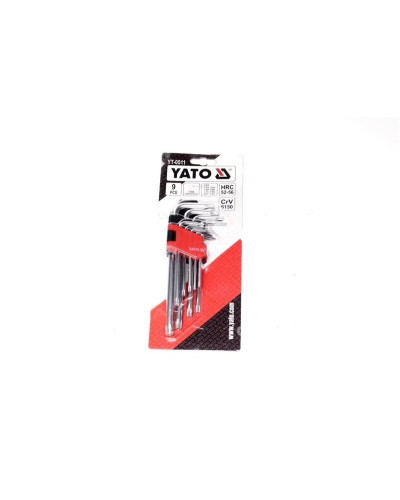 Ключі YATO ТОRХ, Т10-Т50 короткі з отвором, 9 шт