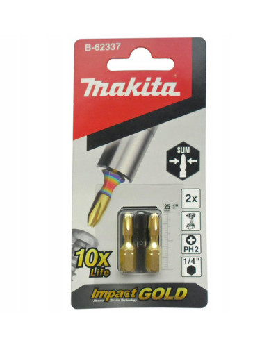 Торсійна біта PH2 Impact Gold Super Slim Makita 2 шт