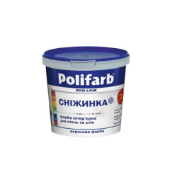 Білосніжна акрилова фарба для стель та стін POLIFARB Сніжинка
