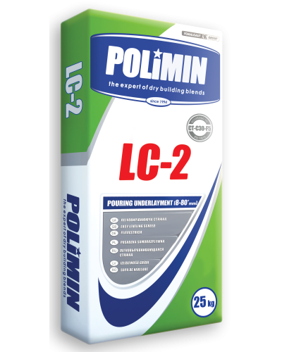 Самовирівнююча стяжка Polimin LC-2 Pouring Underlayment 8-80мм, 25кг
