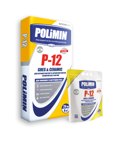 Розчин клейовий для плитки Polimin Р-12, 25кг