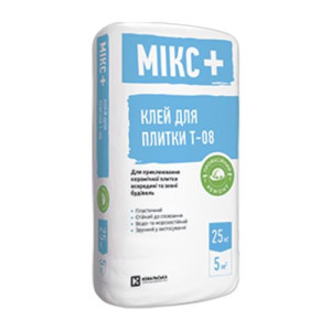 Клей для плитки Мікс+ Т-08, 25кг
