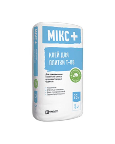 Клей для плитки Мікс+ Т-08, 25кг
