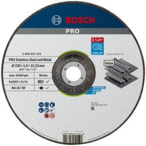 Коло відрізне Bosch PRO Stainless Steel and Metal 230×1.9×22.23 мм опуклий