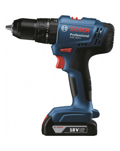 Акумуляторний ударний дриль-шурупокрут Bosch GSB 183-LI (1x2.0Ah; GAL 18V-20; Carry Case)