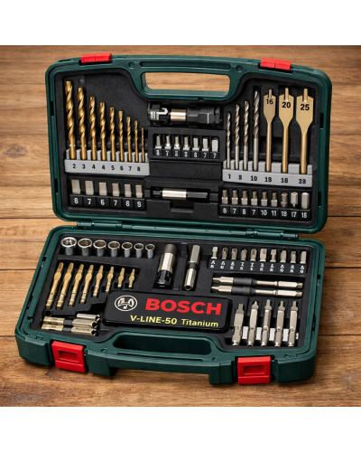 Набір приладдя Bosch V-Line-50 Titanium, у кейсі