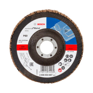 Пелюстковий шліфкруг Bosch  X431 Standard for Metal, 125 мм, K60 кут.
