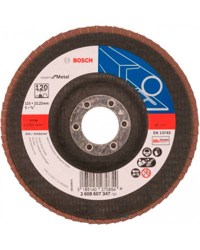 Пелюстковий шліфкруг Bosch X551 Expert for Metal 125 мм K120 кут.