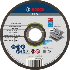 Відрізний круг Bosch pro for inox 125*1мм