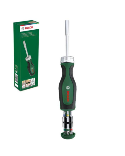 Отвертка с трещоткой Bosch 12 битами