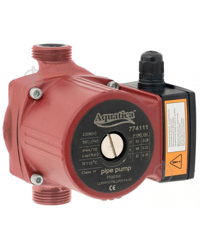 Насос циркуляційний AQUATICA 100Вт Hmax 6м Qmax 75л/хв 1 1/2 130мм + гайки 1